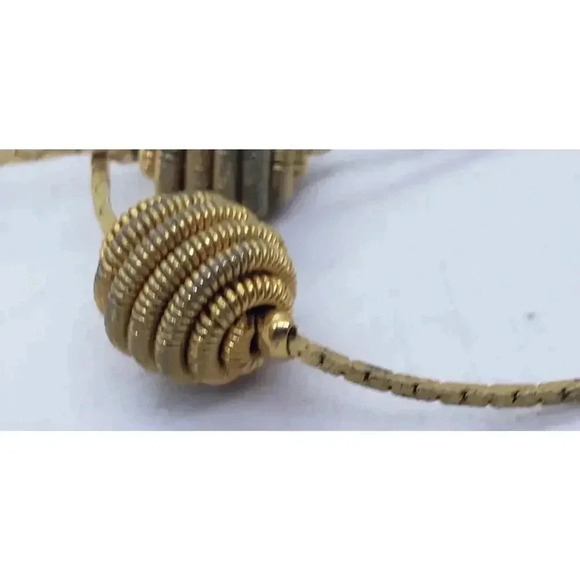 Vintage Trifari Gold Wired Ball Necklace Long Chain Signed 1980s - Picture 6 of 8